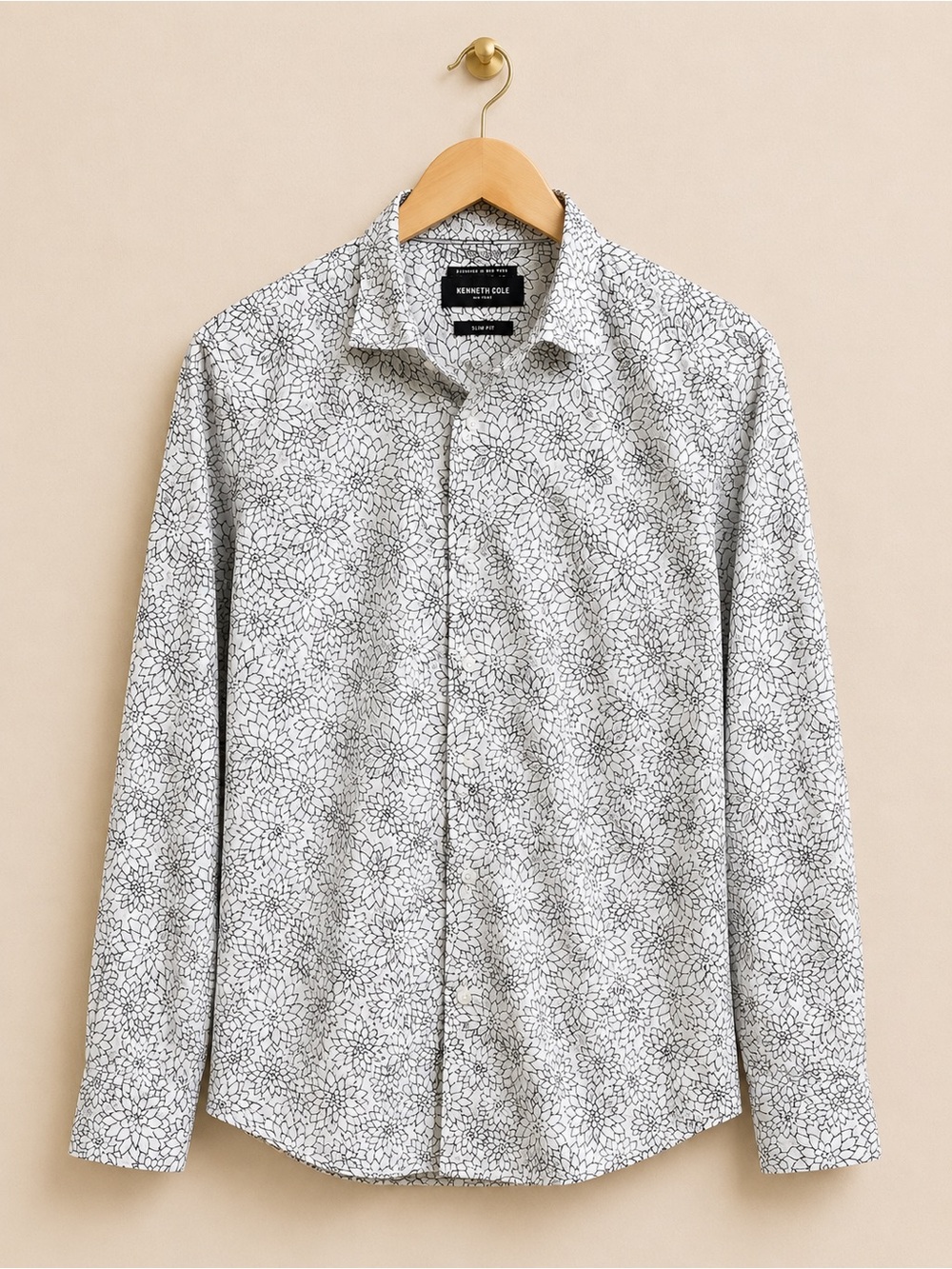 Kenneth Cole New York Slim Fit Floral Button Down Shirt Men’s Medium